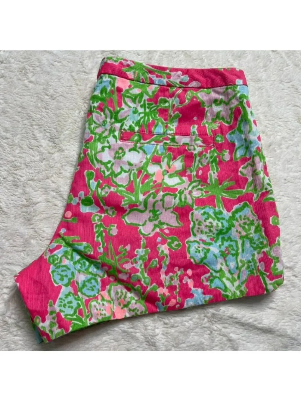 Lilly Pulitzer Womens 6 Adie Shorts Southern Charm Pink Green Floral 4 Inseam